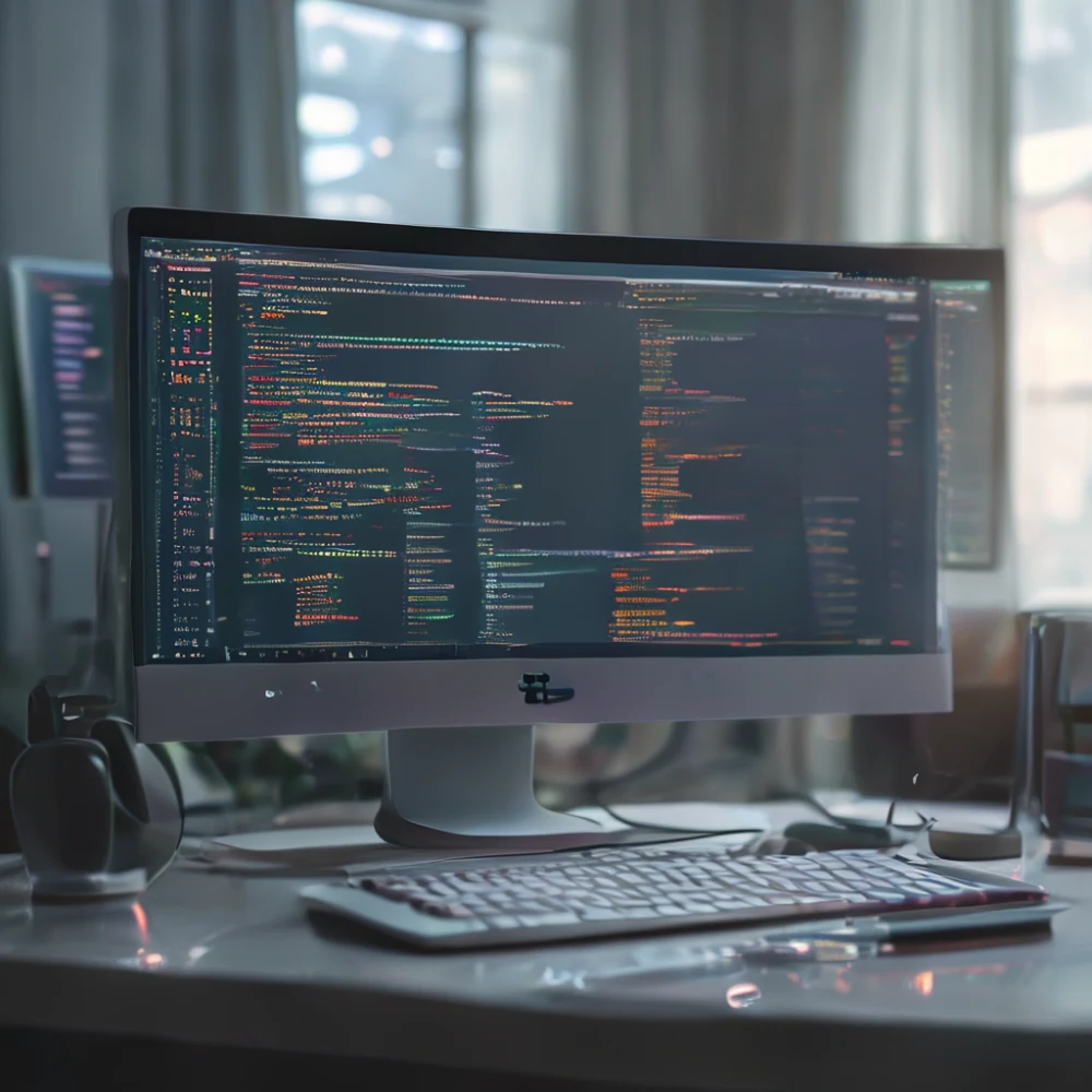 Interfaz de un agente de codificación AI con editor de código y ventana de chat