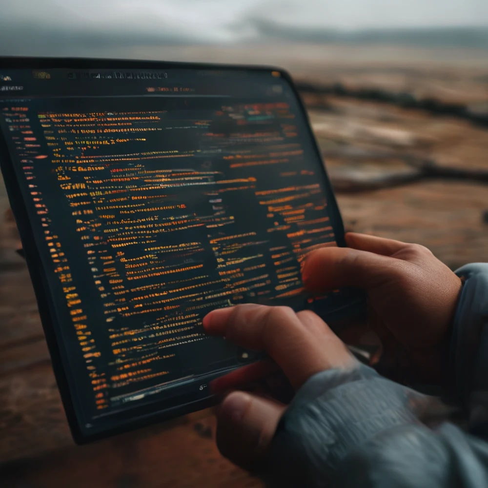 Desarrollador usando herramienta de código generada por AI