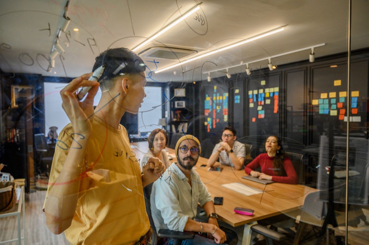 ClickUp interface conveys team collaboration and project management