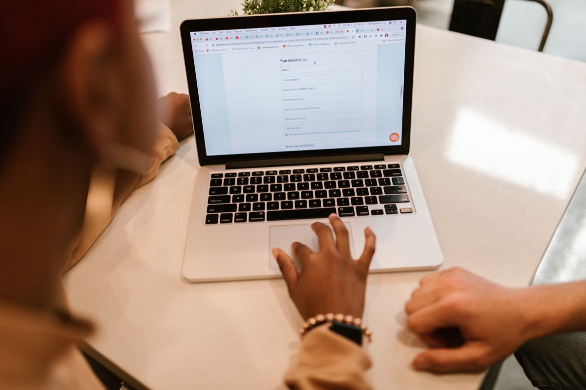 CRM software interface with customer data table