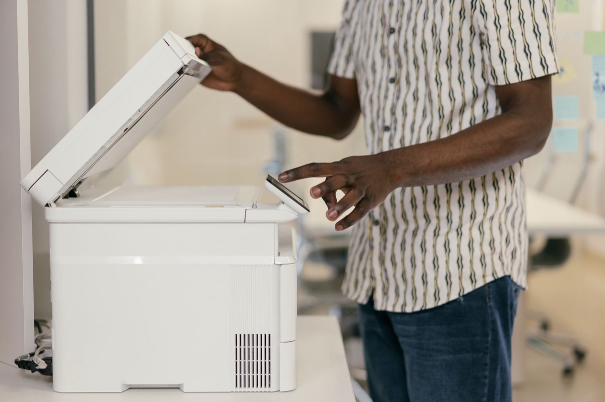 printer with a pdf label and scanning equipment