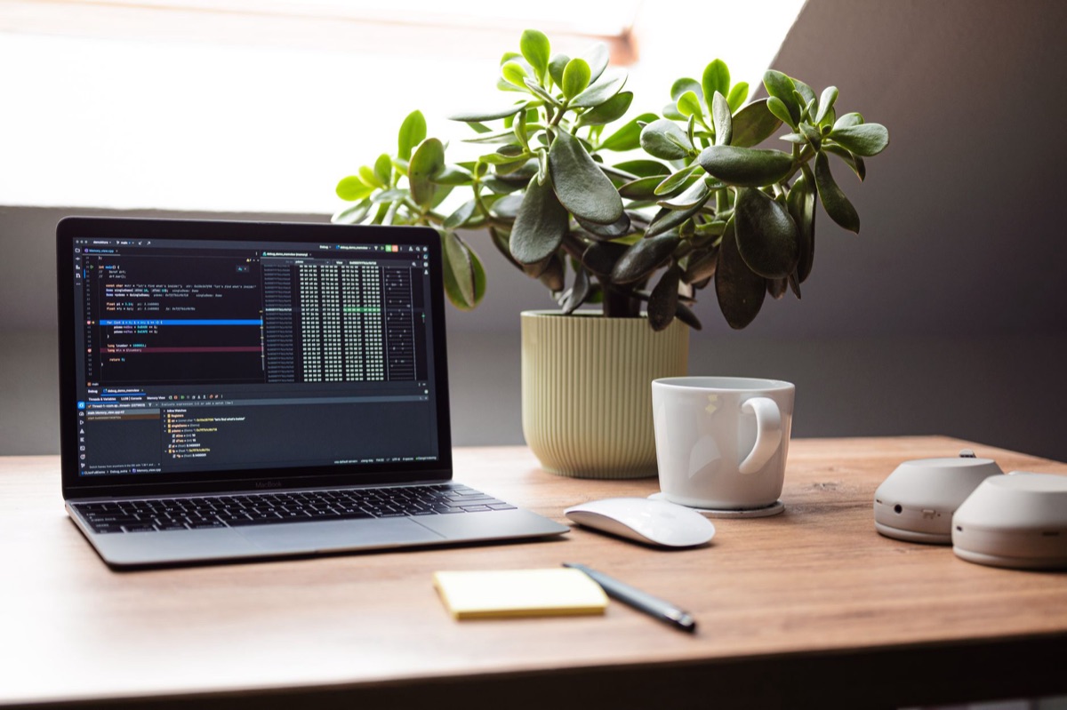 Task management software on laptop with clean interface