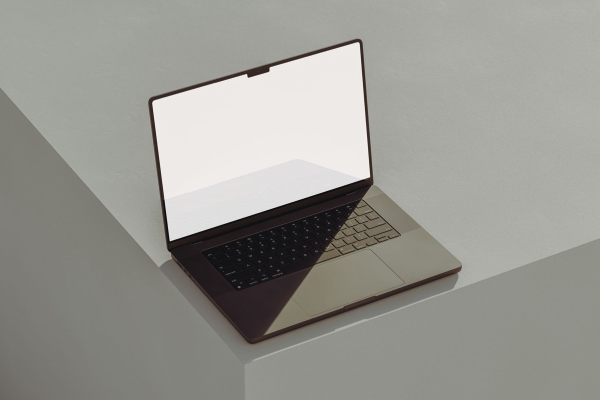 laptop with dark gray surface