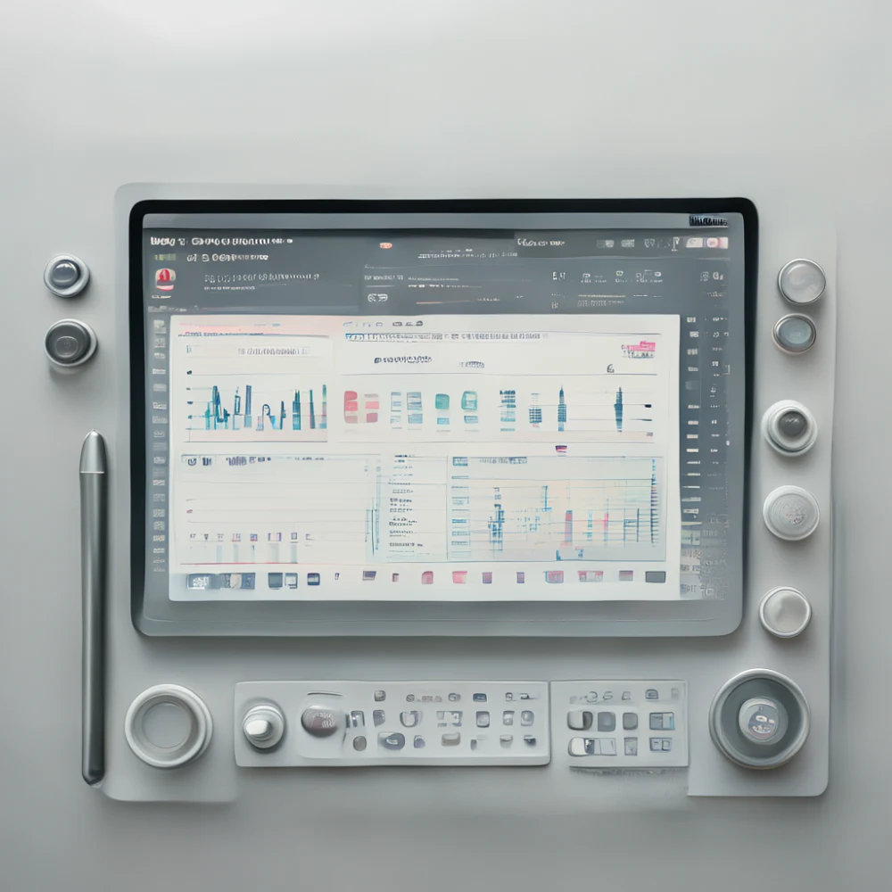 A task tool dashboard displaying real-time productivity metrics in a professional workspace.
