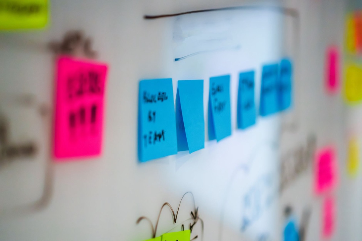 Project management board in office